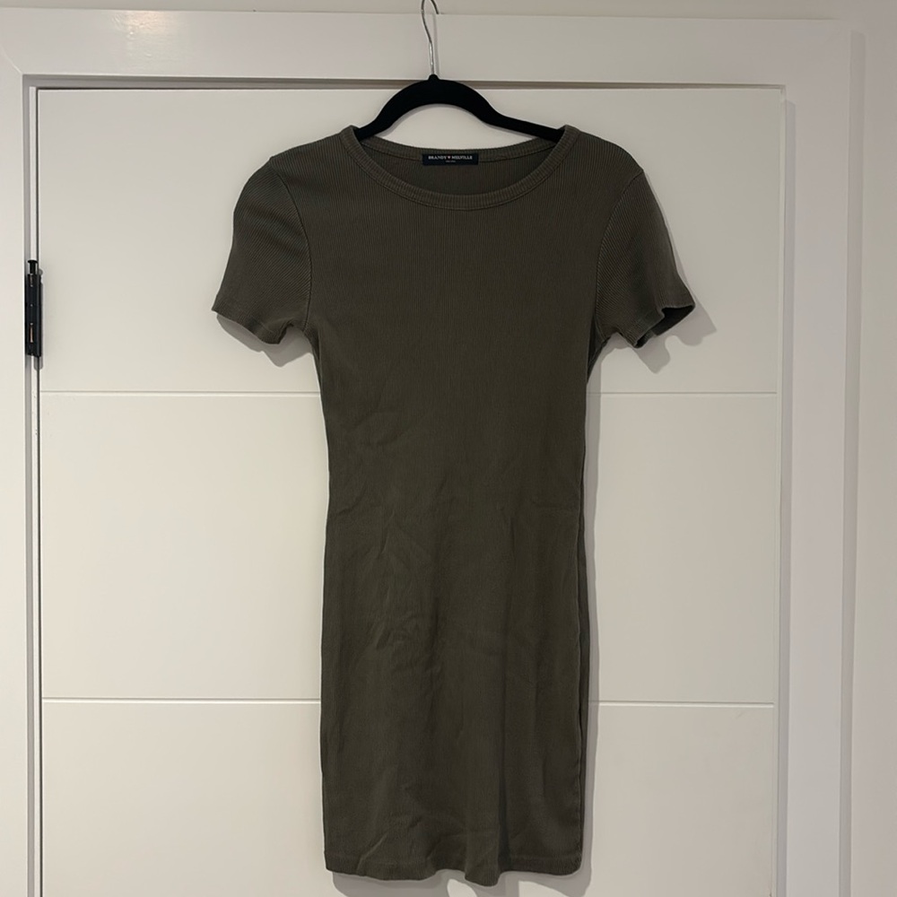 Brandy Melville Olive Cotton Midi Dress